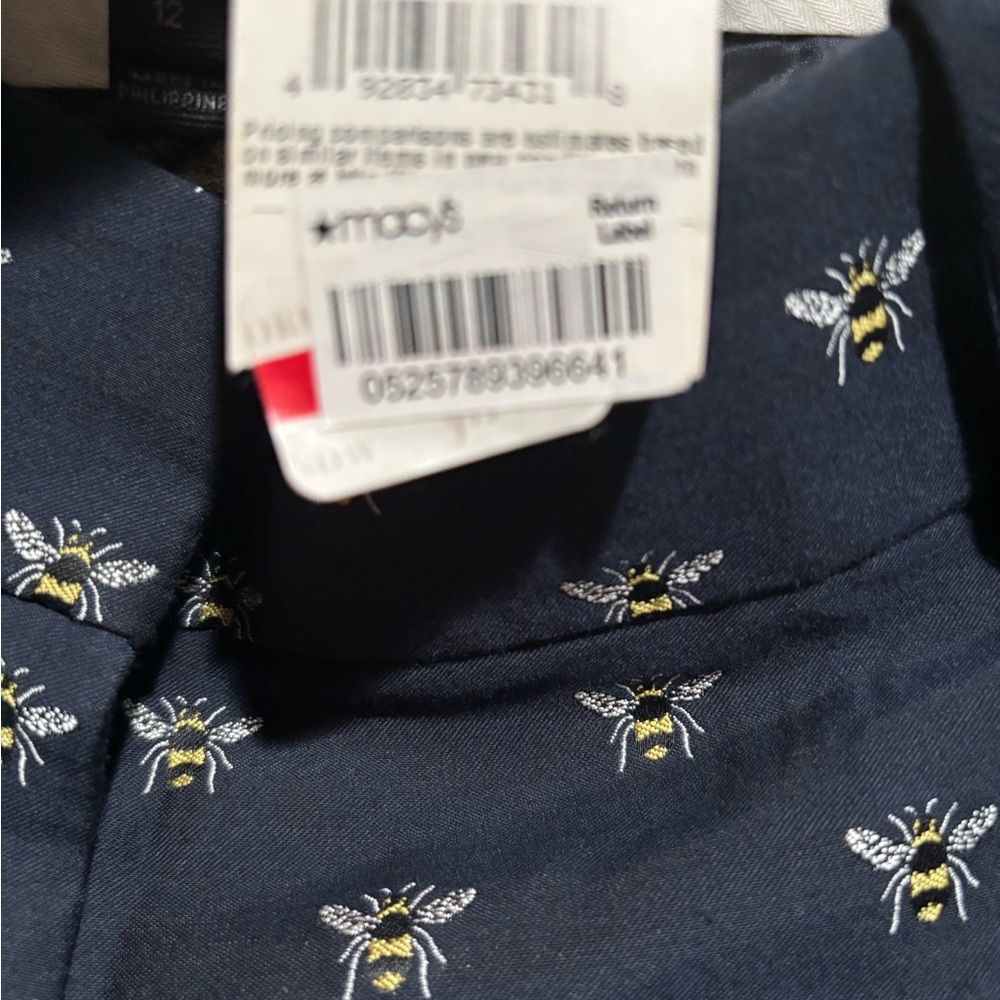 J Crew Women’s Teddy Bumblebee Embroidered Pants Size 12 - Picture 6 of 10